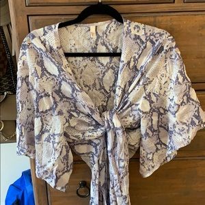 Snakeskin tie top